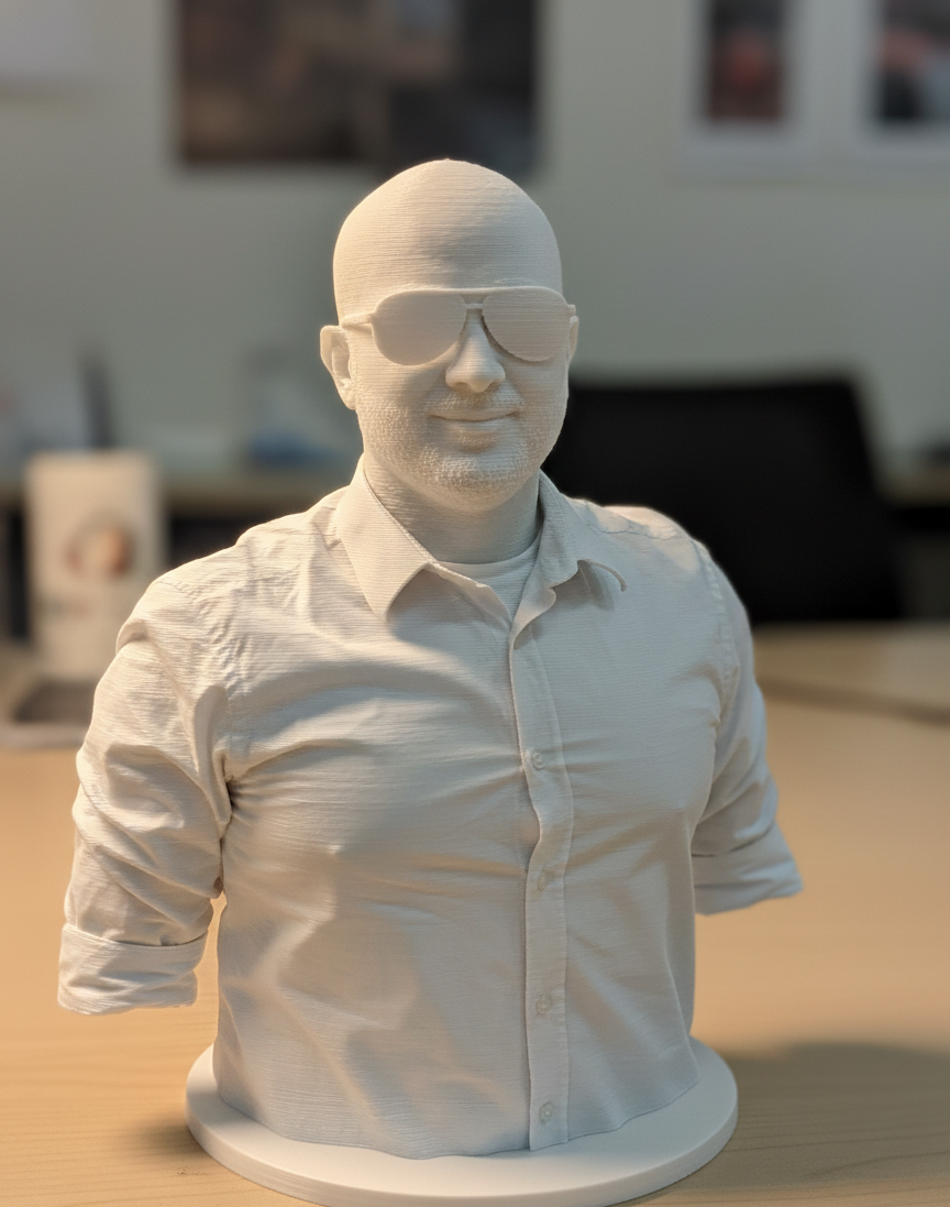3D-gedrucktes Abbild des Inhabers